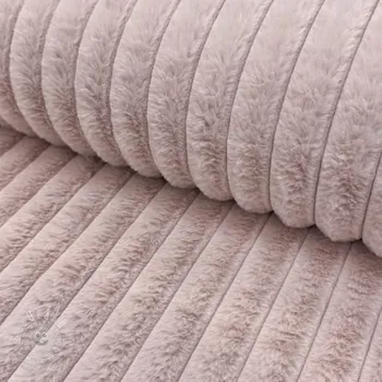 Umělá kožešina Stripes Luxe old rose
