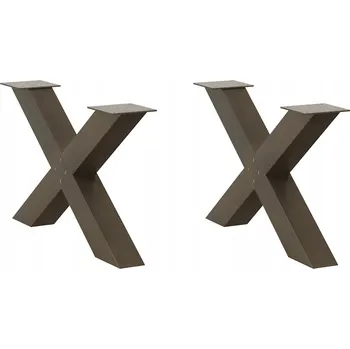 Konferenční stolek OMAXI Nohy konferenčního stolku ve tvaru X, 2 ks, přírodní ocel, 70 x (42-43) cm, ocel 316271