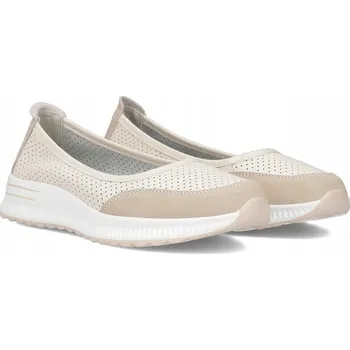 Dámské baleríny Dámské baleríny Filippo DP6134/25 kožené béžové na nízké platformě velikost 39