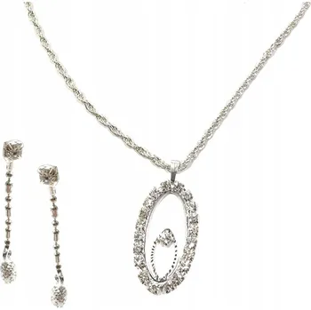 Souprava šperků Stříbrná souprava šperků NÁHRDELNÍK NÁUŠNICE se zirkony SVATEBNÍ HOSTINA SVATBA