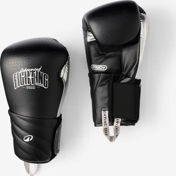 Boxerské rukavice DOMYOS Boxerské pěnové rukavice pro pokročilé boxery monoblok 10 OZ ČERNÁ