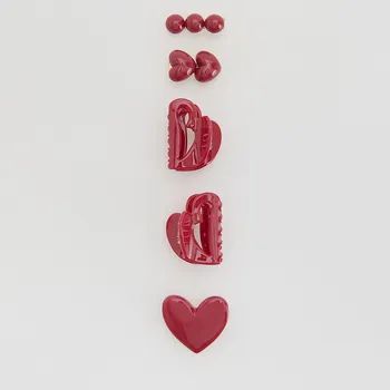 Reserved - Sada 5&nbsp;sponek do vlasů - červená - 670IN-33X - 670IN-33X-ONE