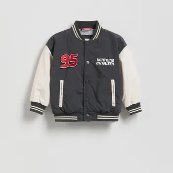 Chlapecká bunda Reserved - Ocieplovaná bomber bunda Auta - tmavě šedá - 829HF-90X - 829HF-90X-110