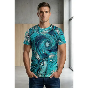 Pánské tričko UTOPY Pánské sportovní tričko Blue vave Velikost: 6XL