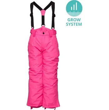 Snowboardové kalhoty Rostoucí dětské lyžařské kalhoty LOAP CUBOR GROW SYSTEM 134/140 Růžová, Černá