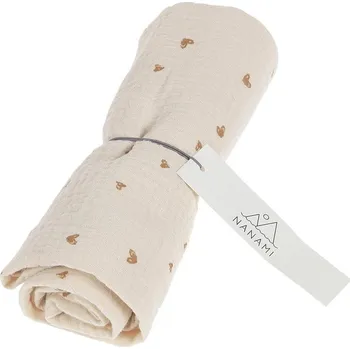 Zavinovačka NANAMI Swaddle 100 x 135 cm Heart Cream Sand