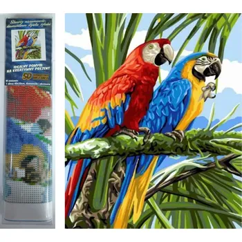 Diamantové malování Diamantové malování Papoušci ve větvích 30 x 40 cm