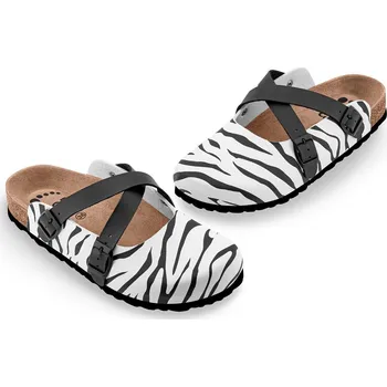 Dámská zdravotní obuv Obuv zdravotní FORcare 101066 bílá potisk zebra (Módní korkové pantofle)