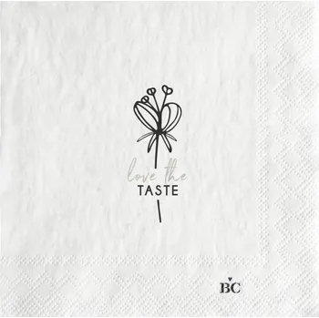 Papírový ubrousek Bastion Collections Papírové ubrousky S - LOVE THE TASTE, 12,5x12,5cm b420116