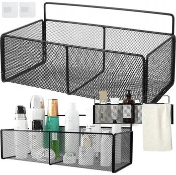 Drátěná police Verk Group Závěsný koš kovový organizér závěsná kuchyňská police černá