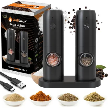 Příslušenství pro gril Mlýnek na sůl a pepř GrillGear s podstavcem na akumulátor nebo baterie Verze: 2