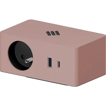 Elektrická zásuvka ASA 06037E00076 VERSAQ Stolní zásuvková jednotka, 1x zásuvka, 1x nabíječka USB A+C, kabel 0,5 m s GST, růžová