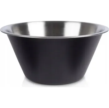 OCELOVÁ KUCHYŇSKÁ MÍSA ČERNÁ PRO MÍCHÁNÍ SALÁTŮ S PODSTAVCEM HLUBOKÁ