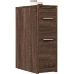 vidaXL Úzká koupelnová skříňka na kolečkách kompozit [855280] Barva: hnědý dub