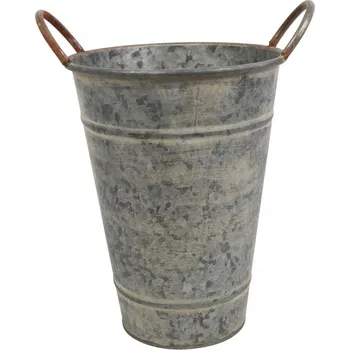 Květináč Kovová váza s uchy Lena M, zinek – 25 × 25 × 32 cm