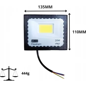 HALOGENOVÝ REFLEKTOR LAMPA 20W 6500K 10500LM IP67