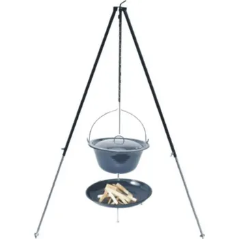 kotlíky Trojnožka 1,8 m teleskopická a kotlík 30 l smalt s poklicí a ohništěm