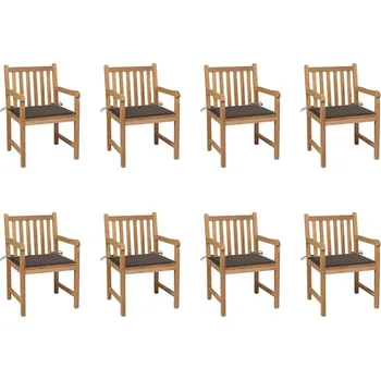 vidaXL Zahradní židle 8 ks podušky masivní teak [3073059] Barva: taupe