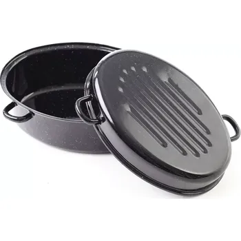 pekáč Pekáč oboustranně smaltovaný dvoupekáč oválný nízký 36 cm