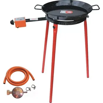Vařič Set hořák L30 Paella 30 cm dva okruhy s připojením, stojan a pánev smalt 40 cm