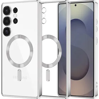 Pouzdro na mobilní telefon Techsuit - Luxusní křišťálový MagSafe - Samsung Galaxy S25 Ultra - stříbrný