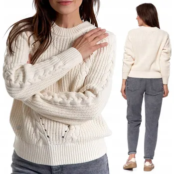 Dámský svetr Dámský svetr s copánkovým vzorem Klasický teplý svetřík MORAJ - S/M