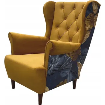 Křeslo FALCO Relaxační křeslo ušák Selene K hořčicová/vzor