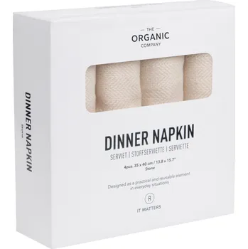 Papírový ubrousek The Organic Company, Ubrousky Dinner 35 x 40 cm světle béžové 4 ks - Formadore