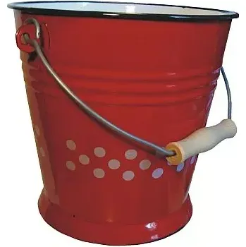 pekáč Vědro 5 l červená s bílými puntíky