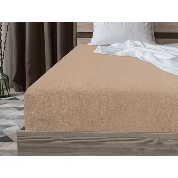 Prostěradlo Froté prostěradlo EXCLUSIVE světle hnědé 200x220 cm