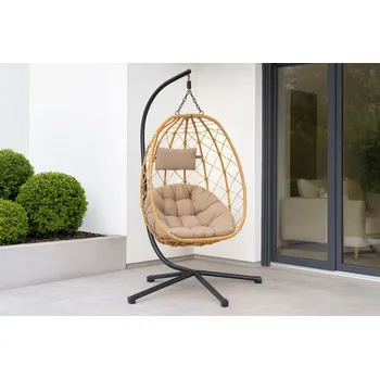 Křeslo Skládací závěsné křeslo béžové