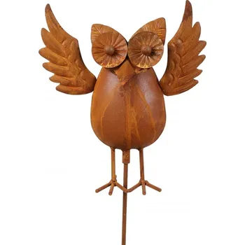 Zahradní dekorace Kovový, rezavý zápich Sova Udo 95 cm