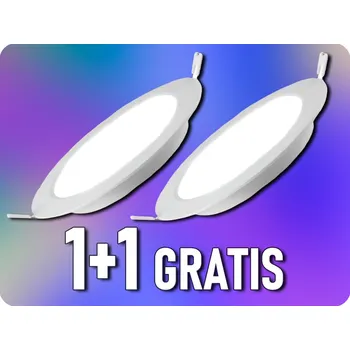 LED panel LED vestavěný panel s napájecím zdrojem 24W, 2500lm, kulatý, 1+1 zdarma! Studená bílá