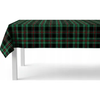 ubrus UBRUS sametový kostkovaný 140x180 cm velvet velur ZELENÁ KOSTKA ubrus na stůl