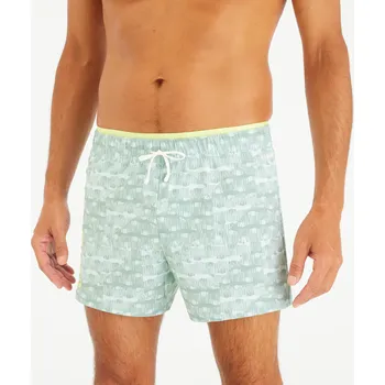 Pánské plavky DECATHLON Pánské plavecké kraťasy krátké 100 Cray L-XL ZELENÁ|ŽLUTÁ