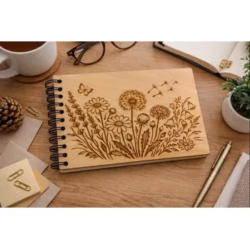 desky na sešit Dary dřeva Dřevěný deník – krásný a osobní dárek Velikost: A6