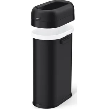 Odpadkový koš Simplehuman otevřený odpadkový koš do veřejných prostor SLIM, 50 L, ovál, matná černá ocel