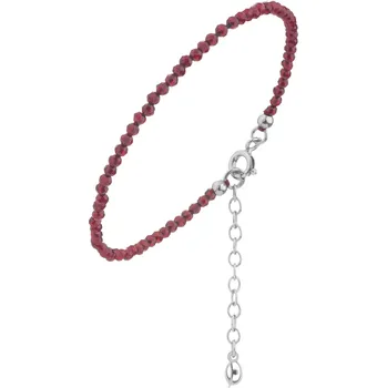 Náramek Stříbrný náramek s českým granátem, rhodiovaný