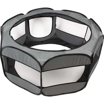 DUVO+ Skládací ohrádka pro domácí zvířata M-85x35x45cm šedá