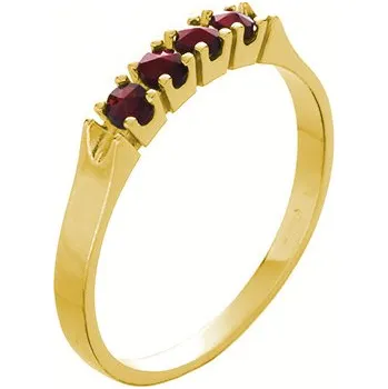 Prsten Stříbrný prsten s českým granátem, zlacený - linka Velikost: 56