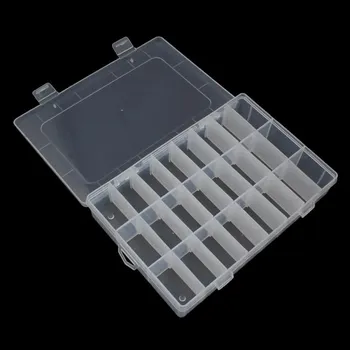 Elektronická stavebnice LaskaKit_cz Transparentní krabička 3x8 24 přihrádek
