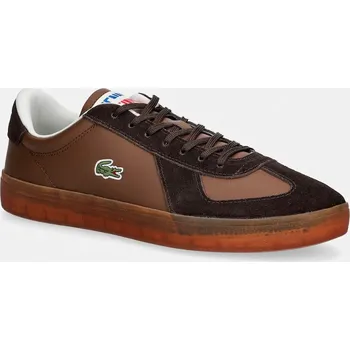 Pánská obuv Kožené tenisky Lacoste Men Baseshot Pro Sneakers 51SMA0077 hnědá 89X, EUR 43