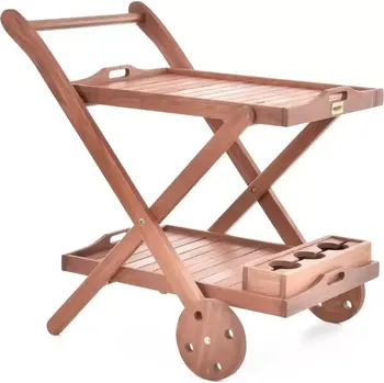 Servírovací stolek Servírovací stolek - HECHT SERVING (Servírovací stolek. Luxusní servírovací stolek z tvrdého tropického dřeva Meranti. Vhodné pro zahradní kryté plochy a interiéry. Nosnost 12 kg.)