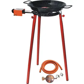 Vařič Hořák L20 Paella s připojením, trubkový stojan a pánev 28 cm smalt