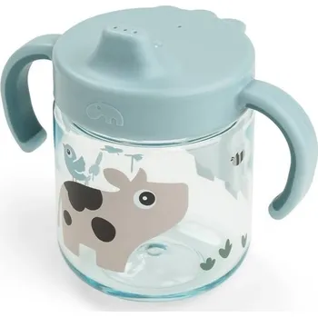 DONE BY DEER Dětský hrneček s pítkem Tiny Farm modrý