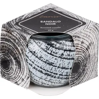 Dortová svíčka Emocio sklo decor 70x62 mm Sandalo noir, vonná svíčka