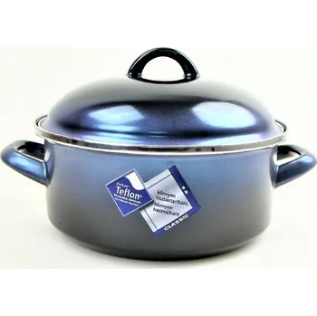 Hrnec Kastrol s poklicí Ema-Lion modrá metalíza uvnitř s teflonem 6,0 L