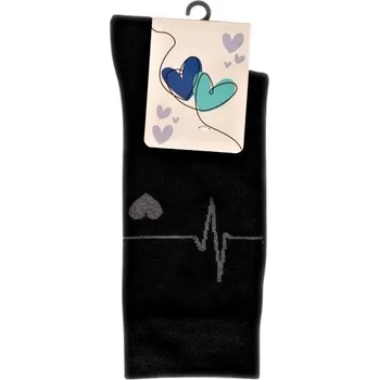 BENU Ponožky srdce pánské černé velikost 42-45