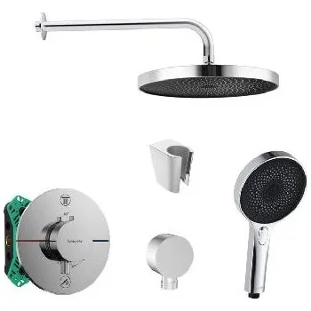 Sprchový set SANITINO - Sprchový set s termostatem a tělesem pod omítku hansgrohe, příslušenství kielle, chrom SANI21HKK002