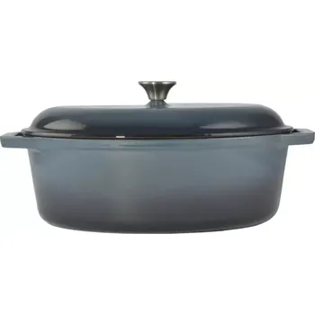Hrnec Litinový pekáč s poklicí ocelově modrý